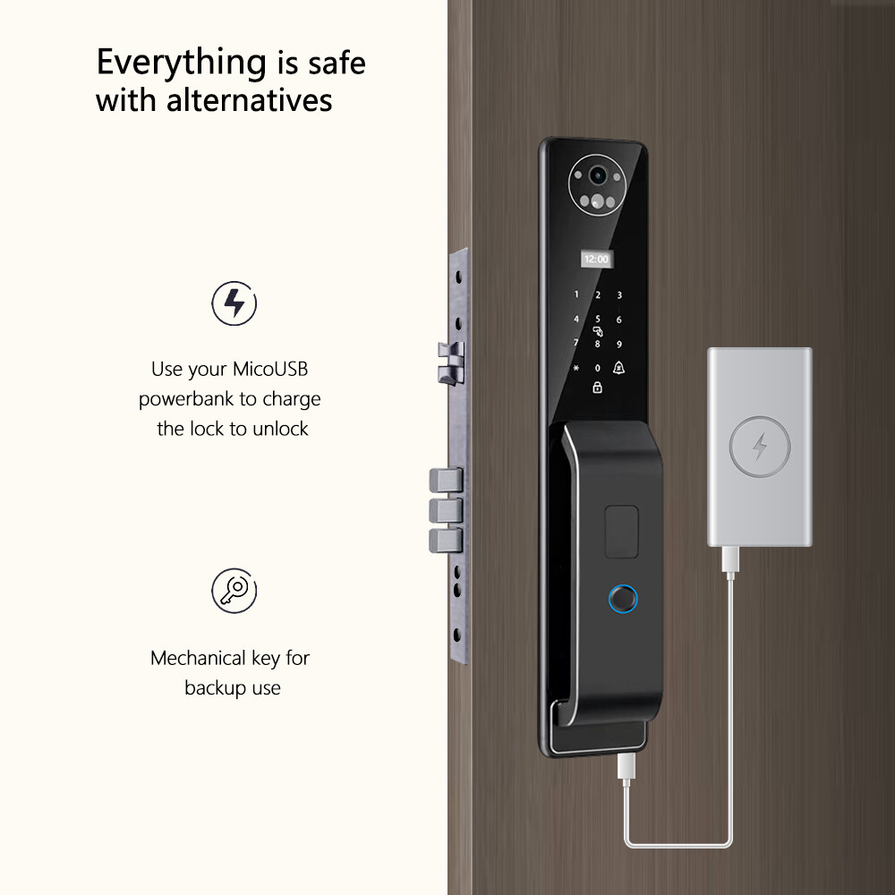 smart biometric fingerprint door lock built-in doorbell and camera, biometric smart lock, smart biometric door lock, smart door lock biometric, commercial keyless entry door lock