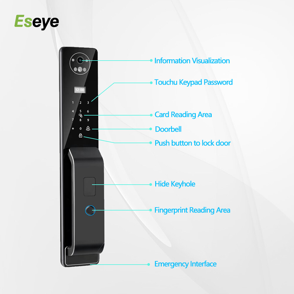 smart biometric fingerprint door lock built-in doorbell and camera, biometric smart lock, smart biometric door lock, smart door lock biometric, commercial keyless entry door lock