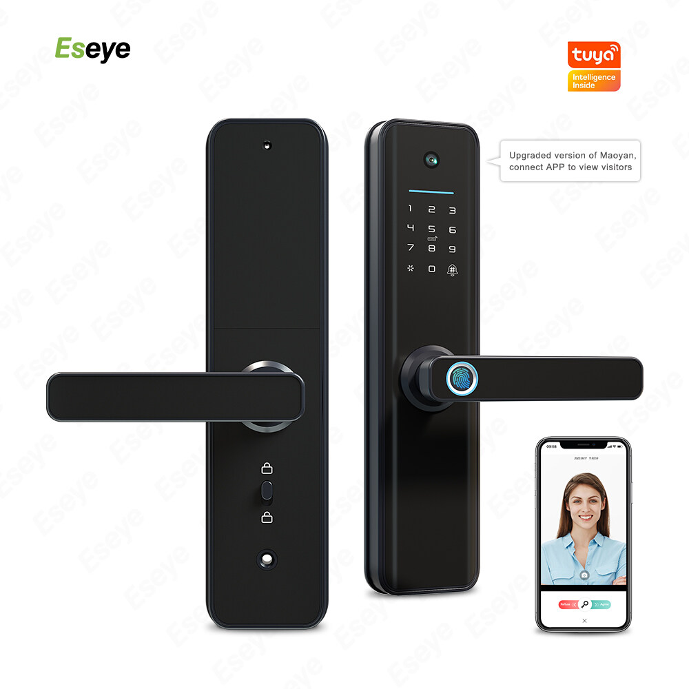 Eseye OEM Smart Home Voice Graffiti Wifi Digital Fingerprint Cerradura Inteligente Smart Camera Door Lock