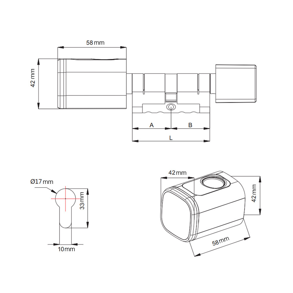 double cylinder deadbolt smart lock, smart lock cylinder, smart lock european cylinder, double cylinder smart lock deadbolt, fingerprint cylinder lock