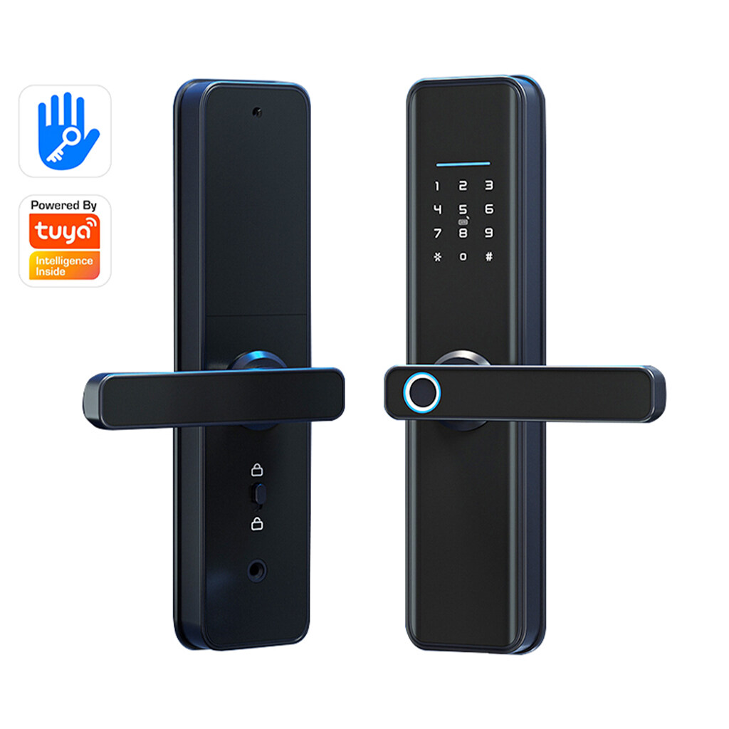 Hot Sale Black Metal Body Waterproof  Fingerprint WiFi Digital Control Tuya TT Smart Locks
