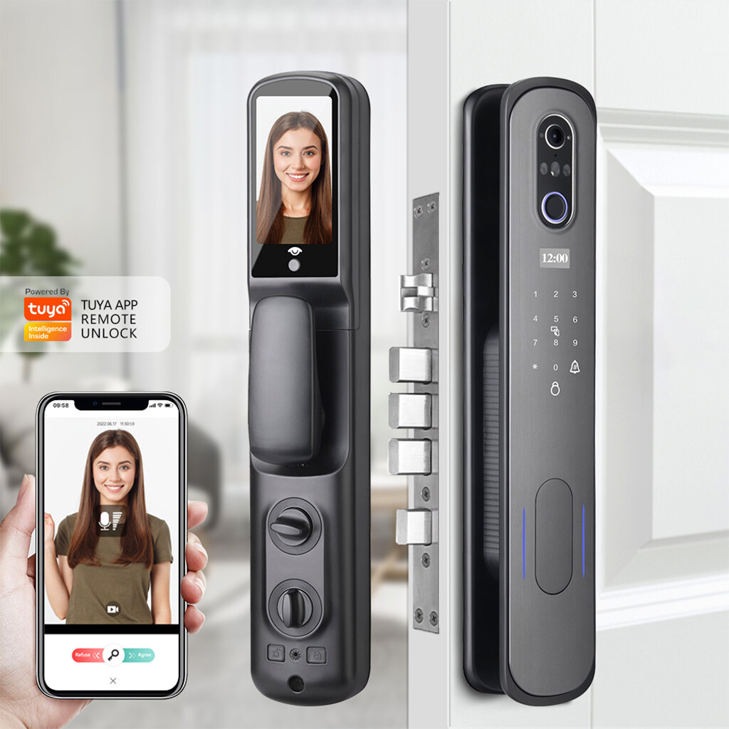 Smart Home Automatic 3D Face Recognition Tuya WiFi Fingerprint Smart Intelligent Door Lock