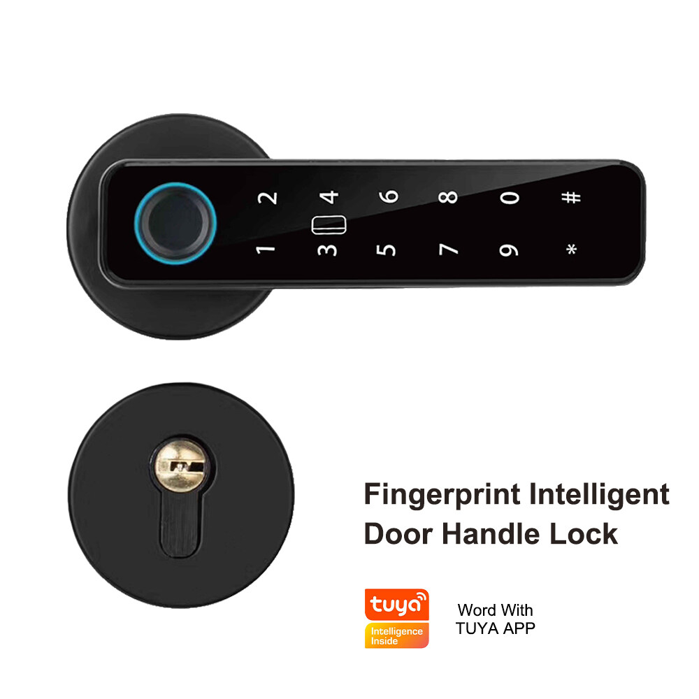 Black Room Lock Smart Intelligent Lock With APP/Fingerprint/Key/Card Unlock For Sale