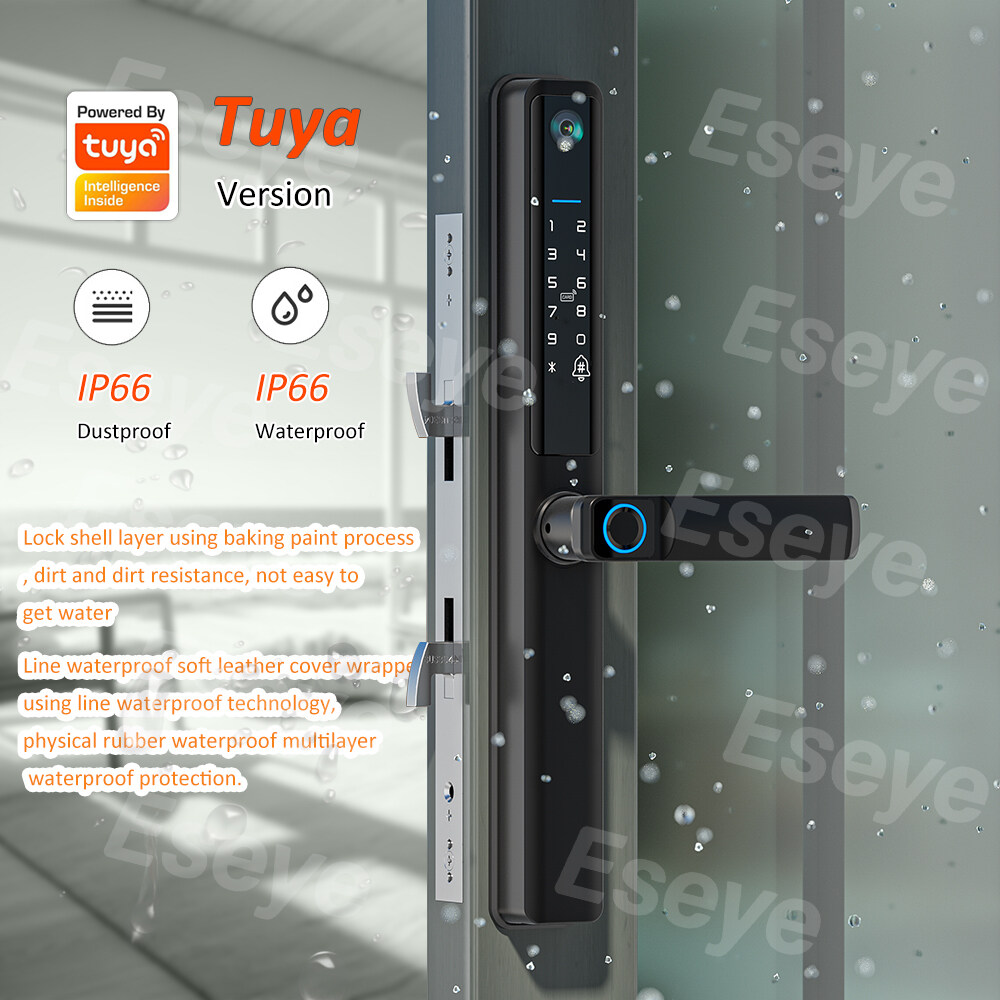 Eseye Biometric Fingerprint Latest Ip66 Dustproof Waterproof Serrure Intelligent Smart Aluminum Door Lock With TTlock App