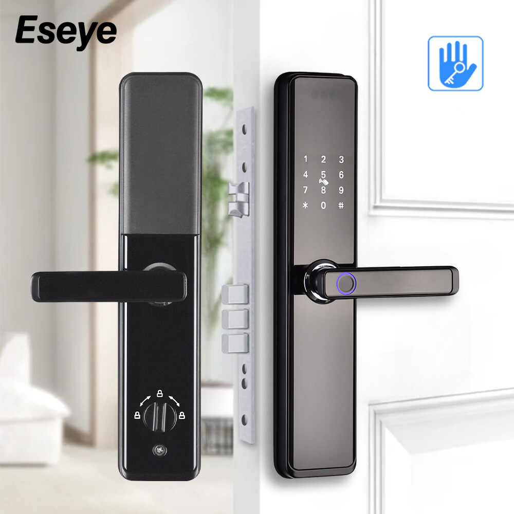 Eseye Black Metal Body Waterproof Tuya Handle Digital Keyless Smart Intelligent Lock With WiFi For Sale