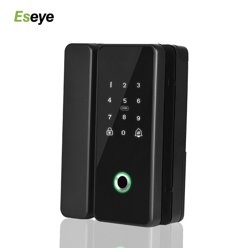 Best Quality Black Metal Body TUYA APP Small Glass Sliding Card Intelligent Keyless Door Lock For Wholesale