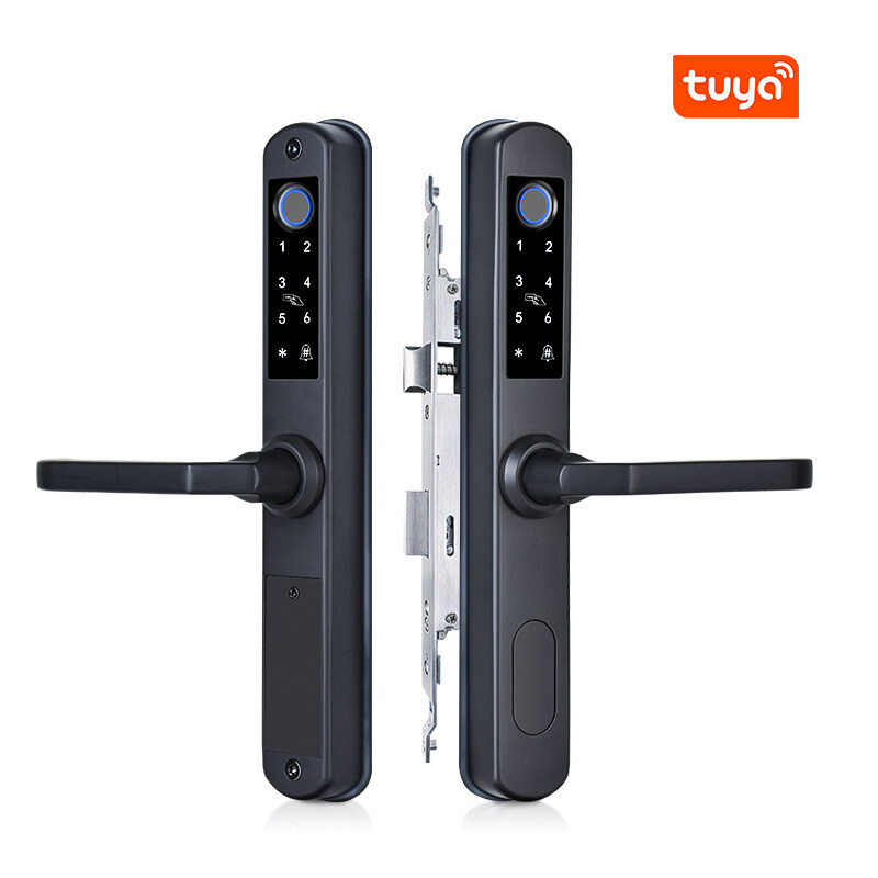 2024 New Arrival Black Metal Body Smart For Aluminum Sliding Door Intelligent Lock With Single Handle For Wholesale