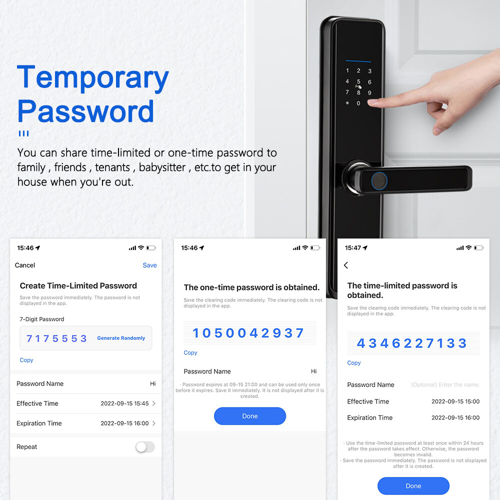Black Metal Body WiFi App Smart Door Lock Biometric Lock Fingerprint Digital Keyless Lock Intelligent Lock For Sale