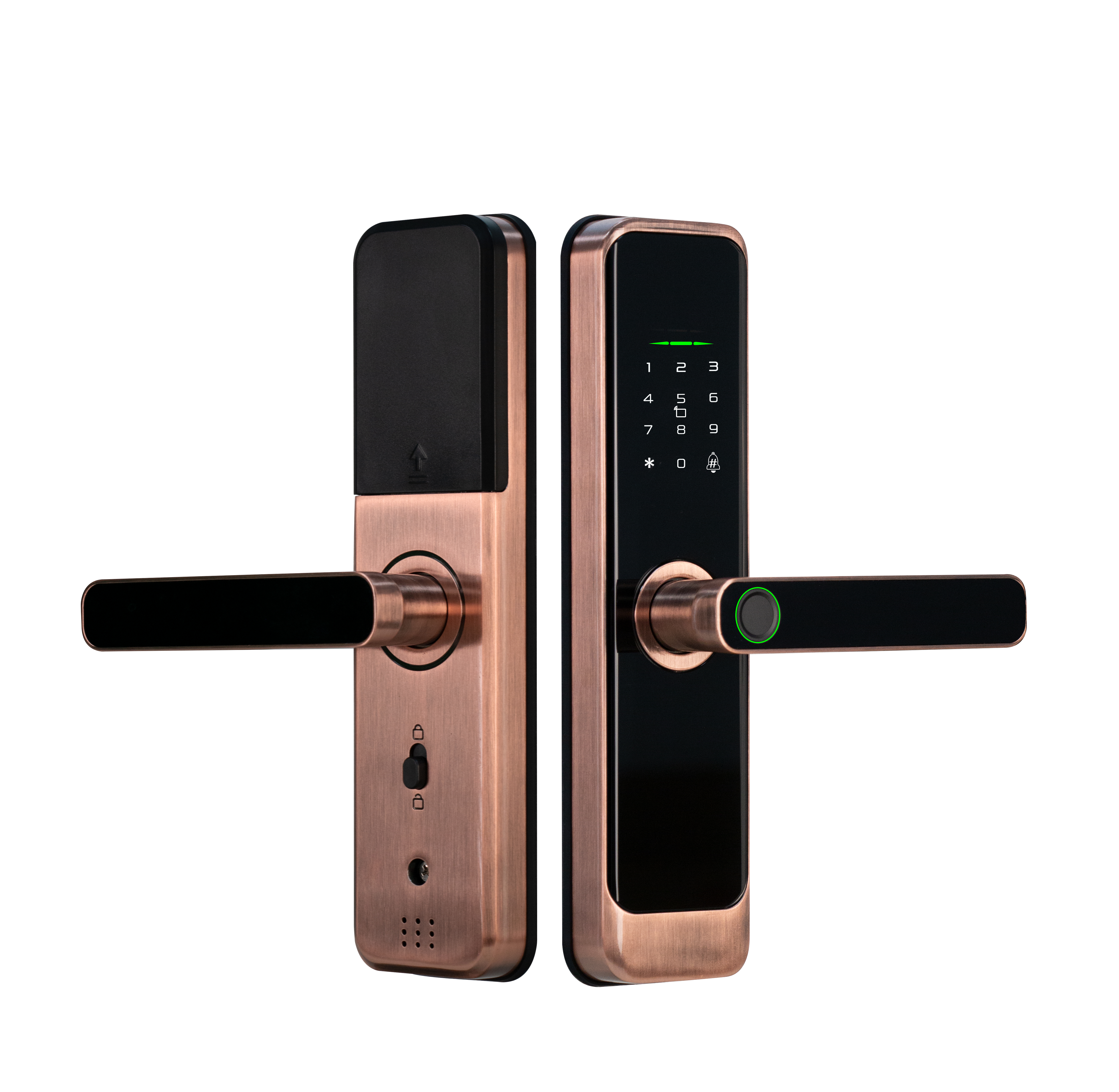 Metal Body Tuya WIFI Or TTLock Bluetooth Fingerprint Unlock Smart Intelligent Door Handle Lock For Wholesale