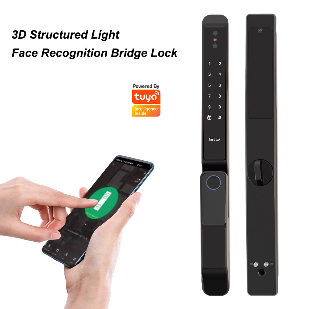 Face Recognition APP Fingerprint Password Card Key Unlock Smart Intelligent Door Lock For Sale